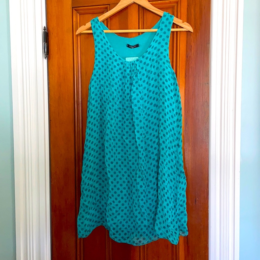 Teal Polka Dot Lined Italian Sundress